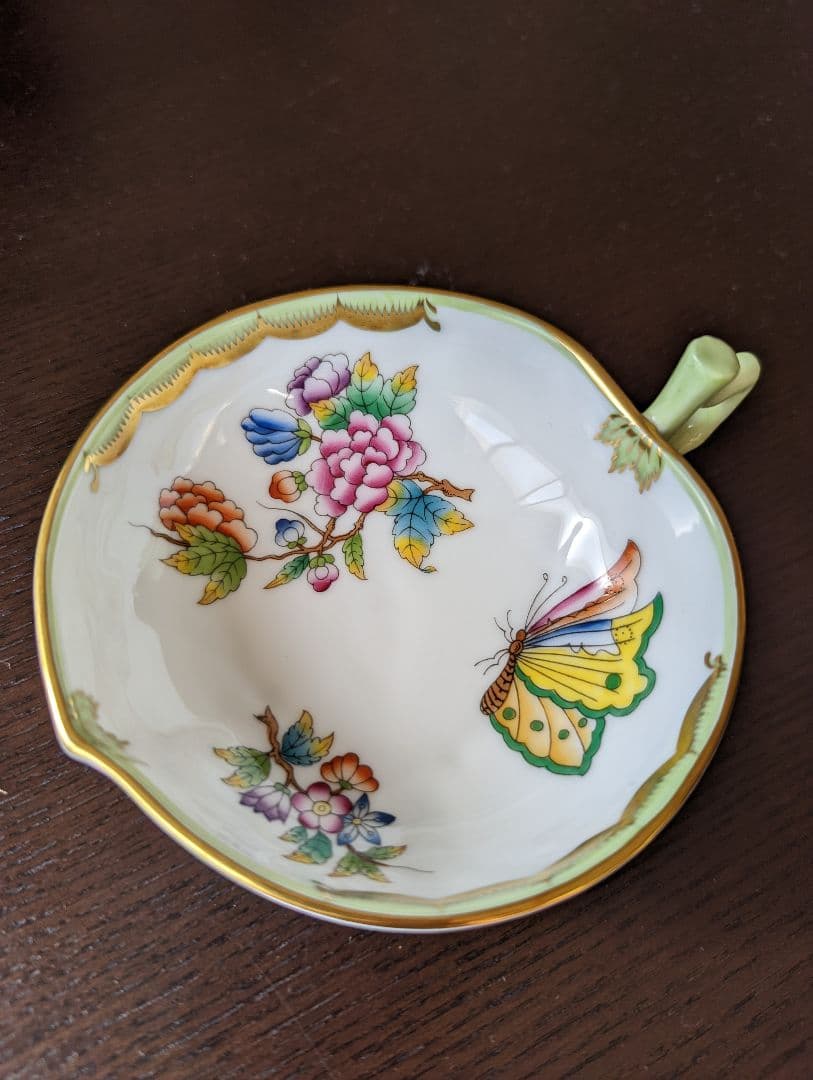 希少♡美品♡専用箱あり♡ヘレンドHerendビクトリアブーケ　ピーチディッシュ