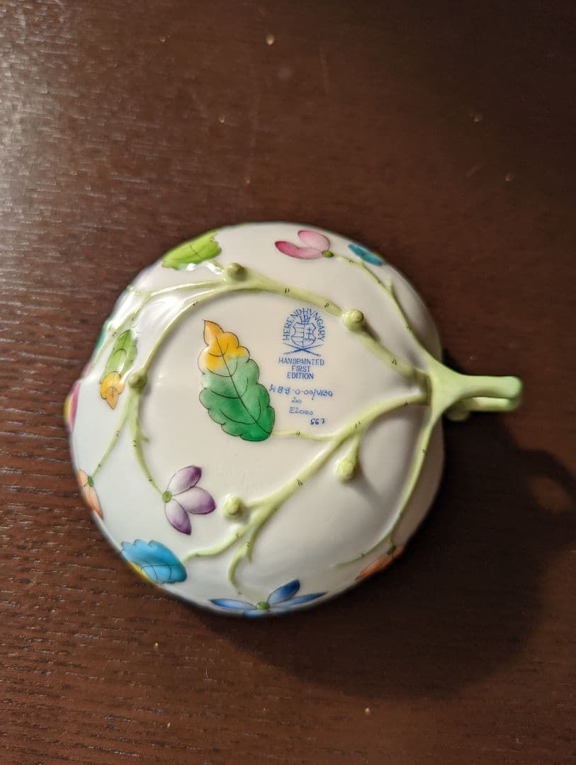 希少♡美品♡専用箱あり♡ヘレンドHerendビクトリアブーケ　ピーチディッシュ