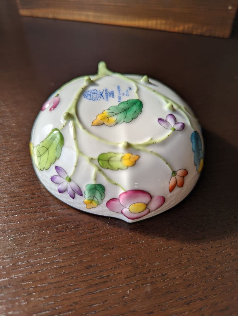 希少♡美品♡専用箱あり♡ヘレンドHerendビクトリアブーケ　ピーチディッシュ