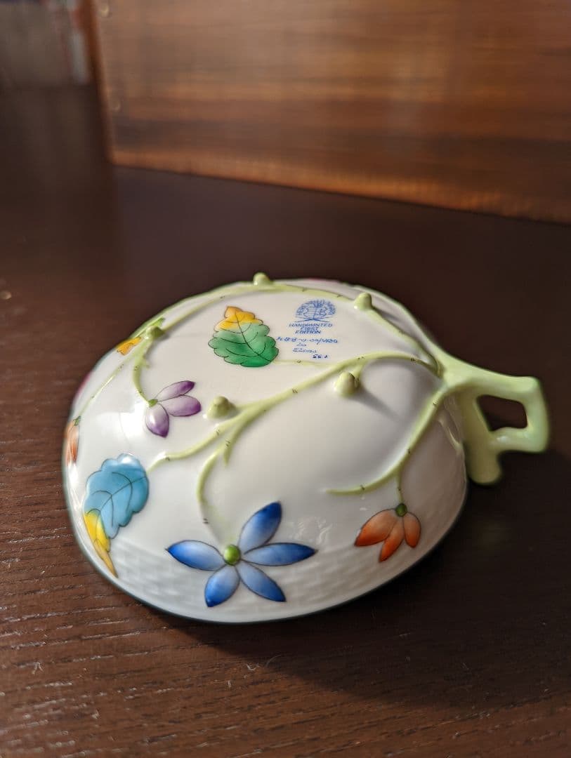 希少♡美品♡専用箱あり♡ヘレンドHerendビクトリアブーケ　ピーチディッシュ