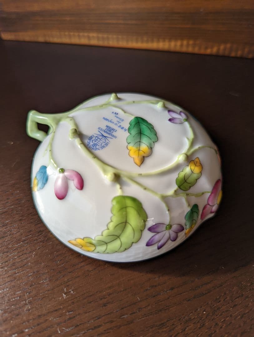 希少♡美品♡専用箱あり♡ヘレンドHerendビクトリアブーケ　ピーチディッシュ