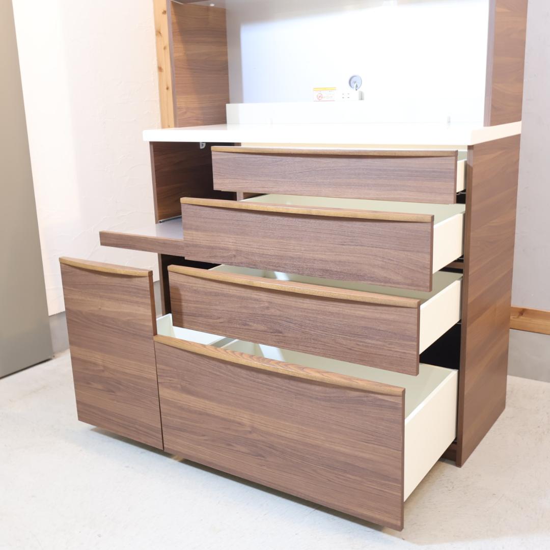 Pamouna パモウナ ウォールナット材 キッチンボード 食器棚 レンジボード