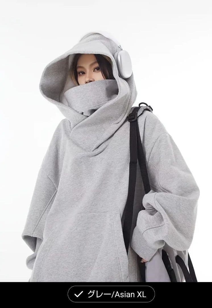 JIANHAO グレー フード付きパーカー Asian XL - メルカリ