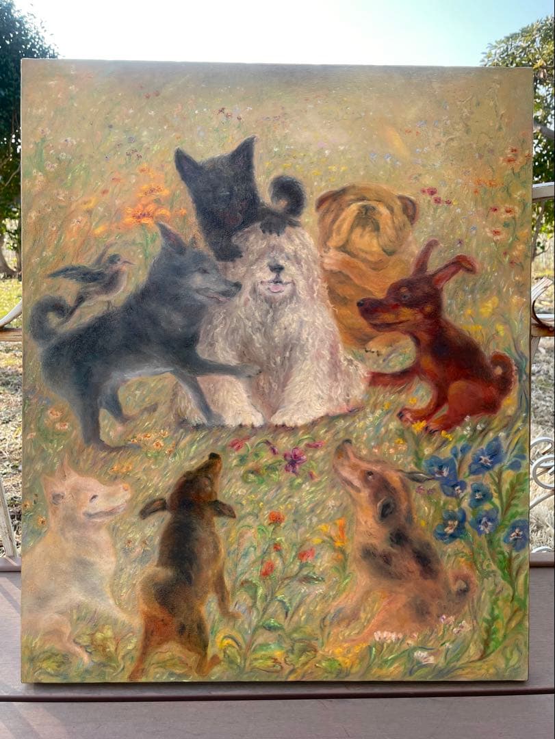 「天使のドッグラン」※原画※真作※直筆サイン入り※額無し