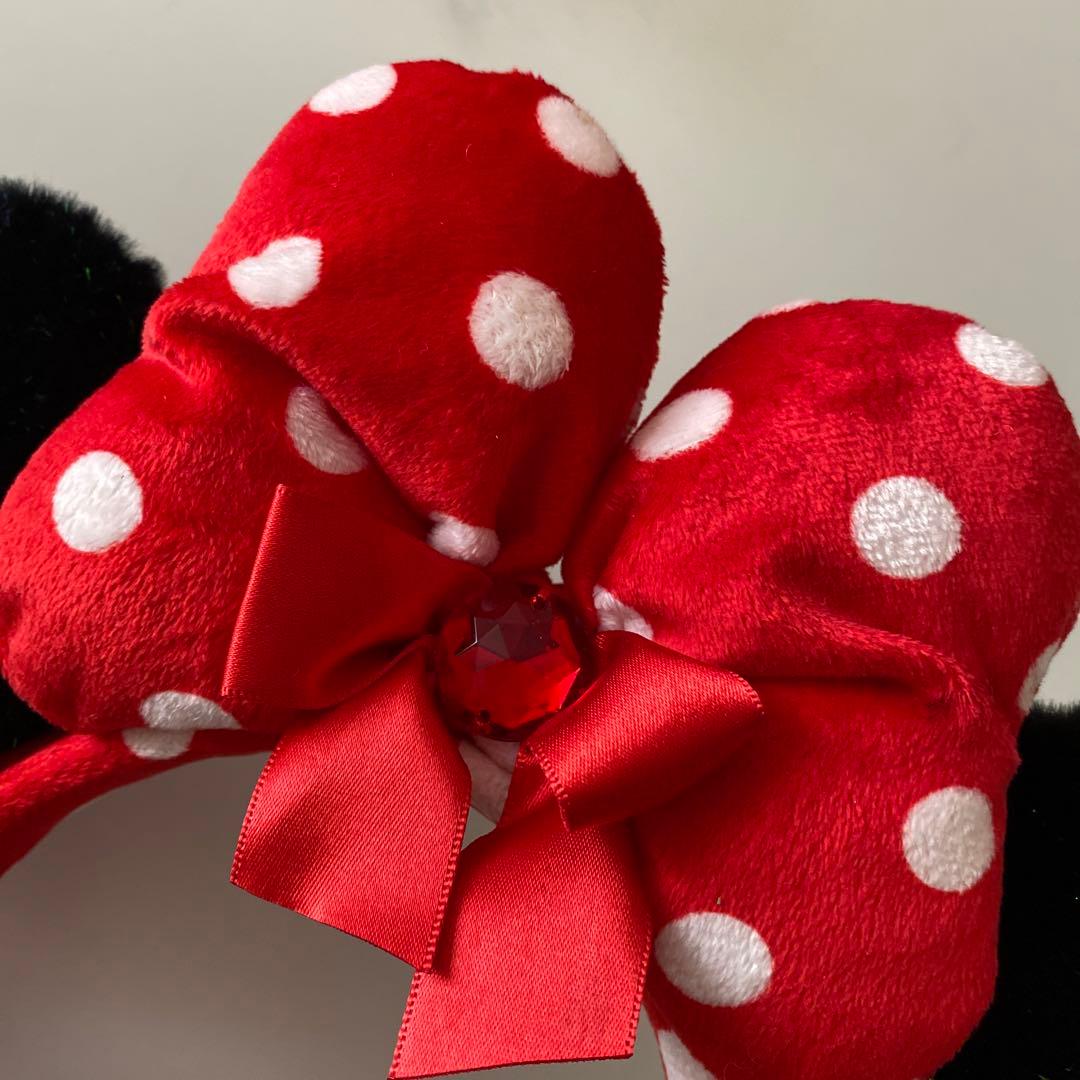 ディズニー ミニー カチューシャ 水玉リボン ビーズイヤリング - メルカリ