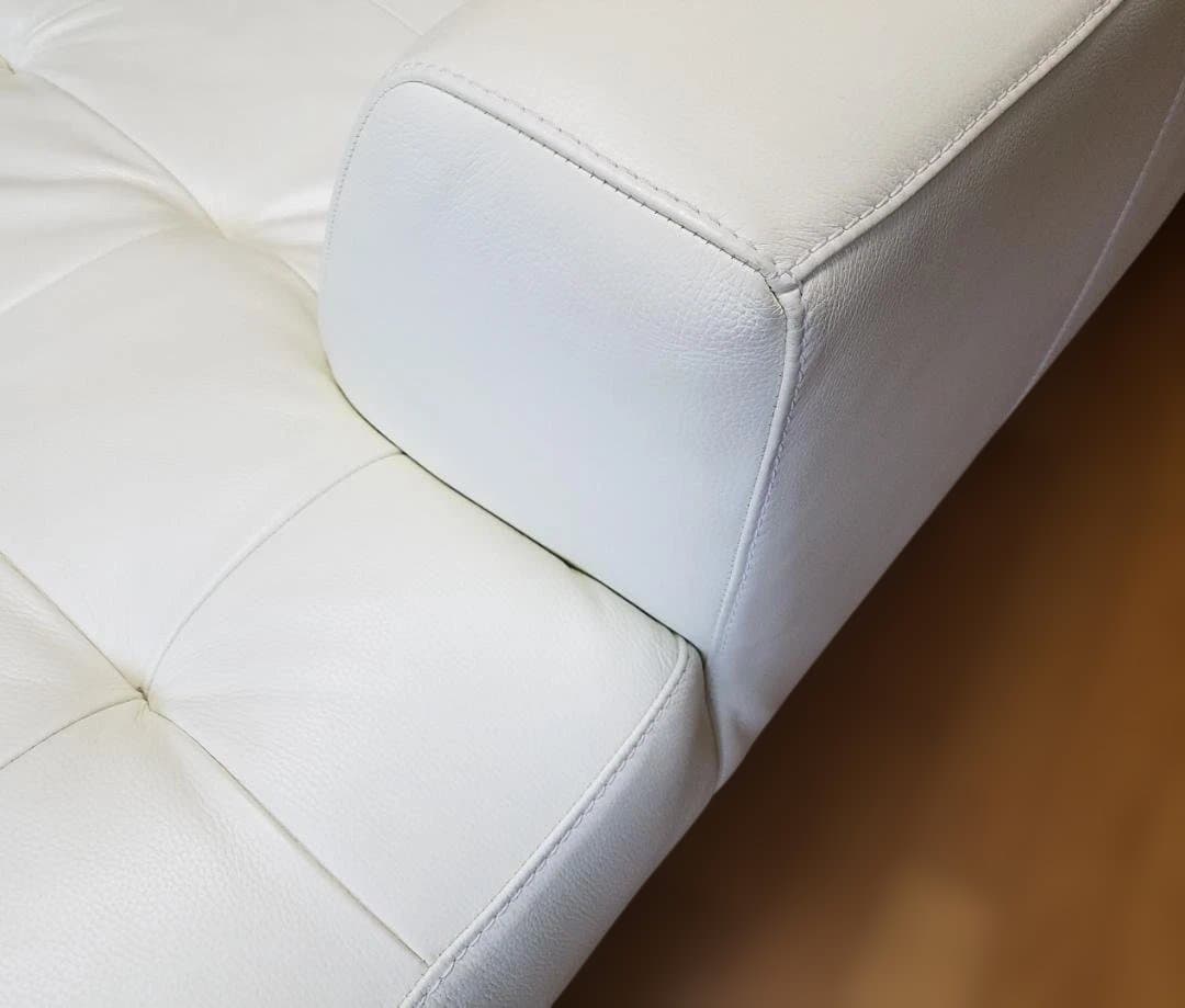 IDC 大塚家具 本革 ソファ L/Sコンフォート11 ホワイト レザー 中古