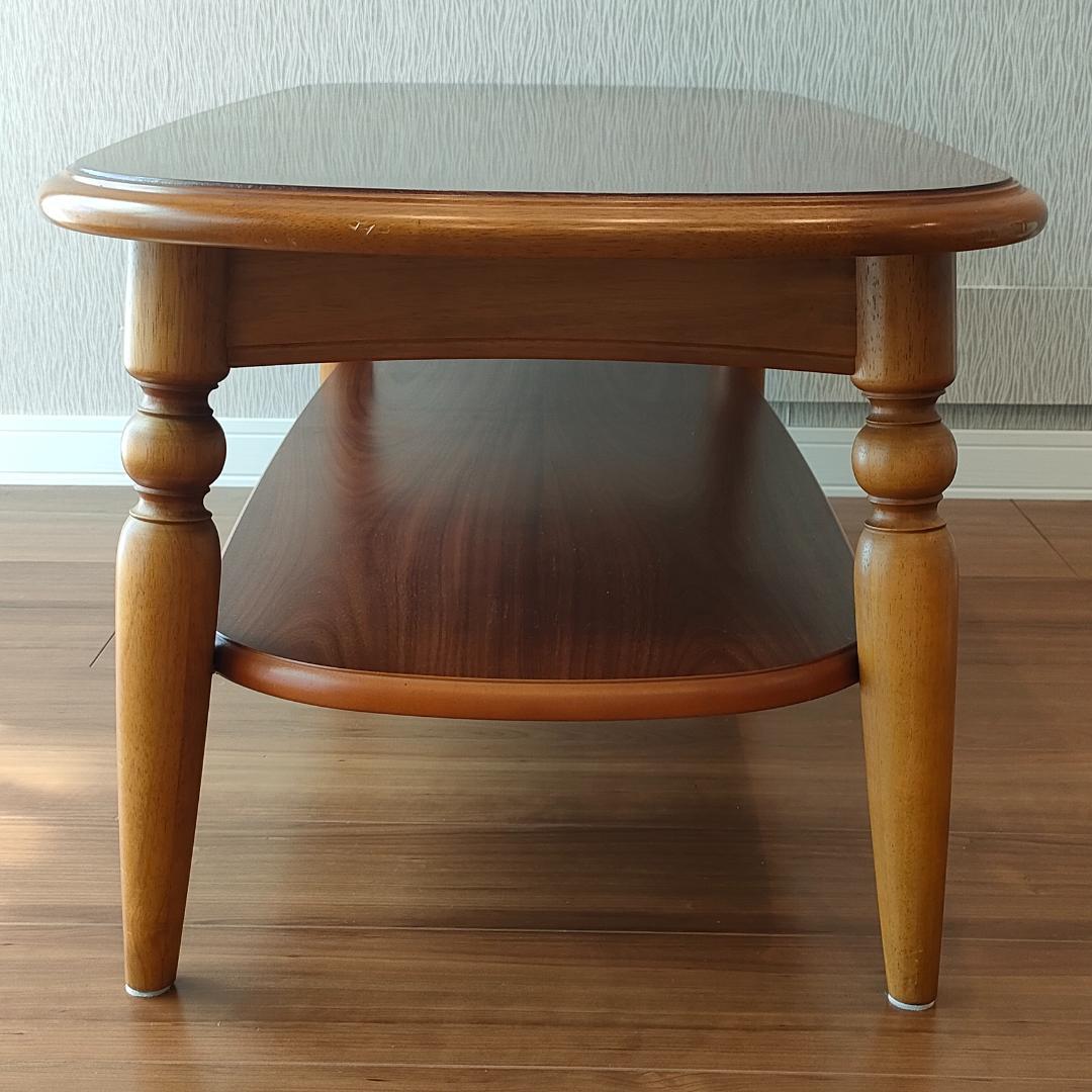 チターノ　カリモク　センターテーブル　棚付き　天然木