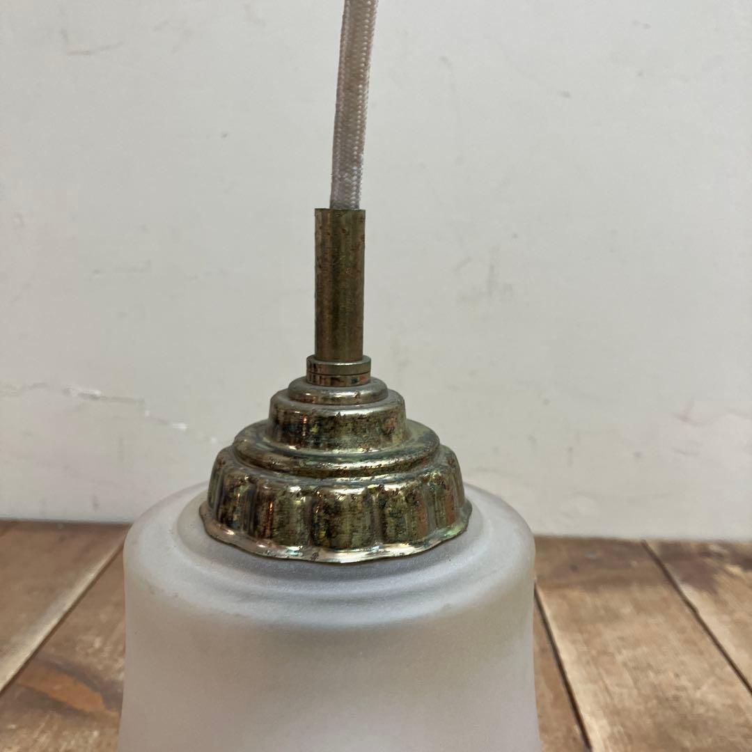 D-2 ⑤ 昭和レトロ フリル型 ガラスシェード ペンダントライト シーリング