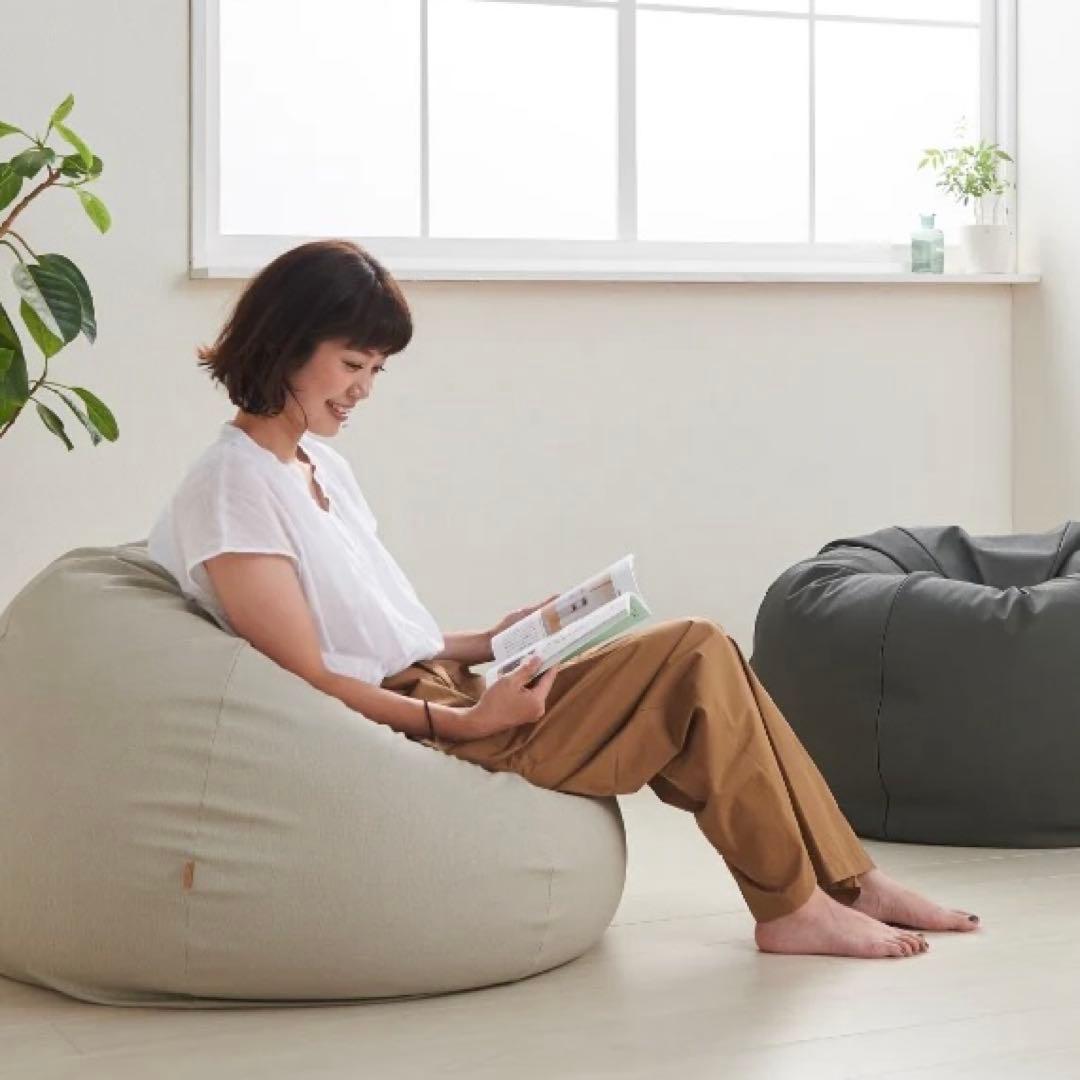 【美品】ハナロロ ビーズクッション オニオン 170L チャコールカバー+中材