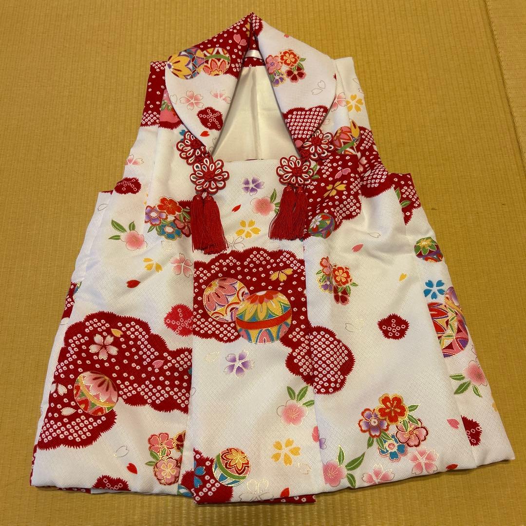 七五三 着物と被布（鞠と桜）三歳用セット