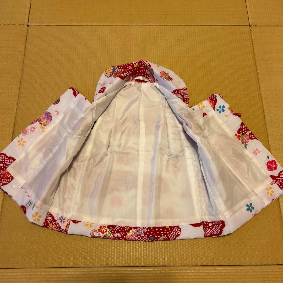七五三 着物と被布（鞠と桜）三歳用セット