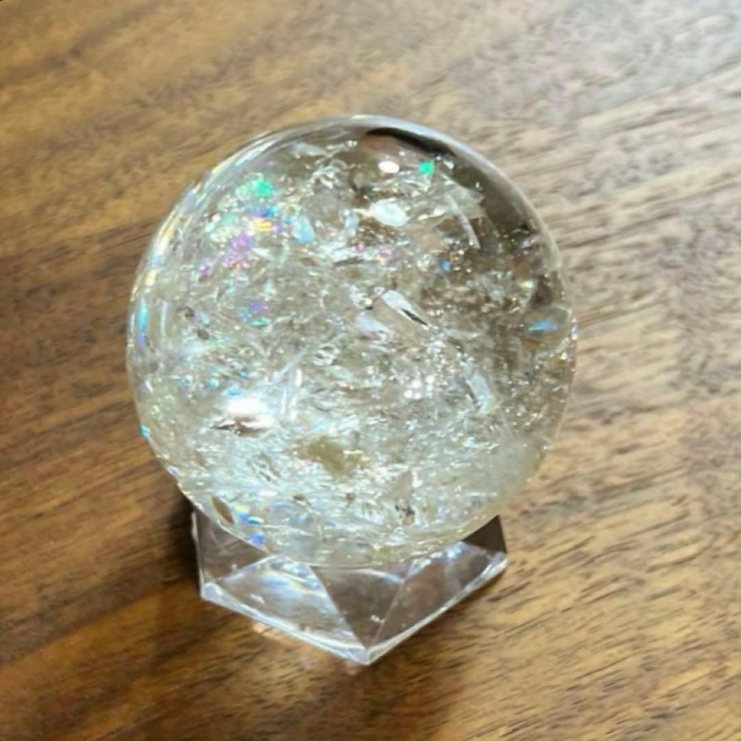 【天然非加熱】シトリン 丸玉45㎜　スフィア　レインボー　キラキラ綺麗！