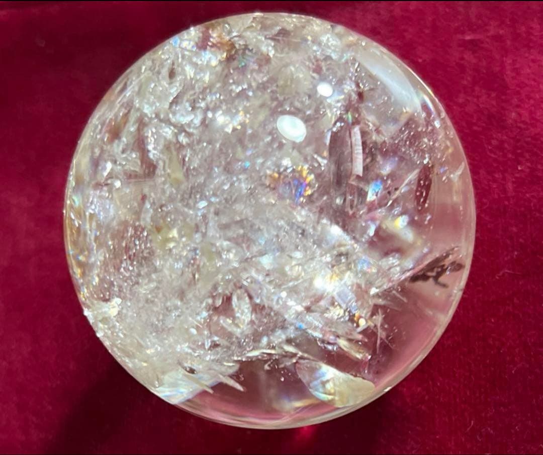 【天然非加熱】シトリン 丸玉45㎜　スフィア　レインボー　キラキラ綺麗！