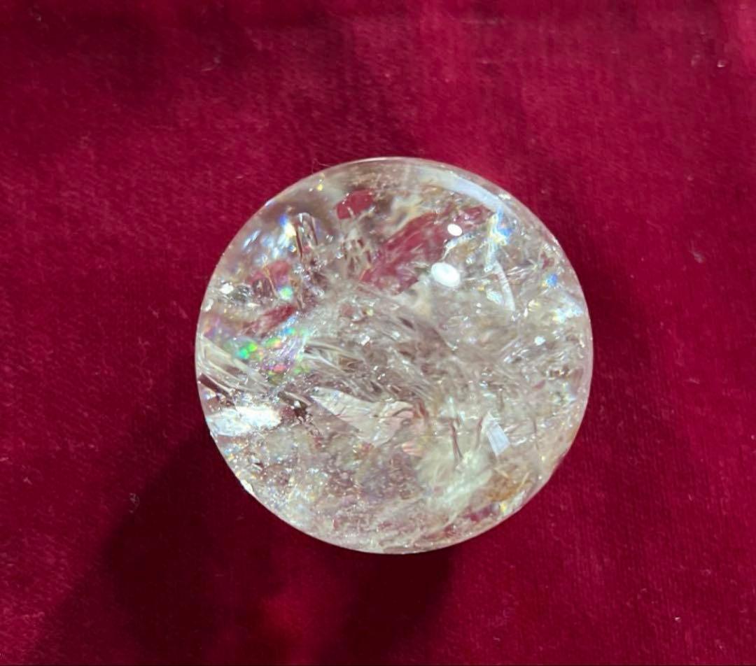 【天然非加熱】シトリン 丸玉45㎜　スフィア　レインボー　キラキラ綺麗！