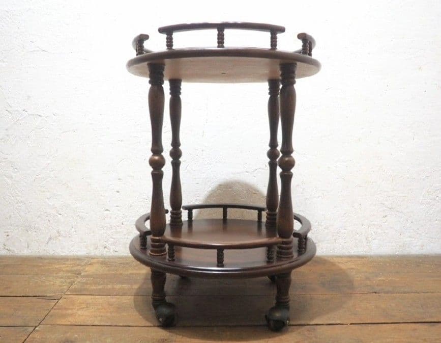 1198 レトロモダン　キャスターワゴン　飾り棚　ラック　飛騨産業　キツツキ