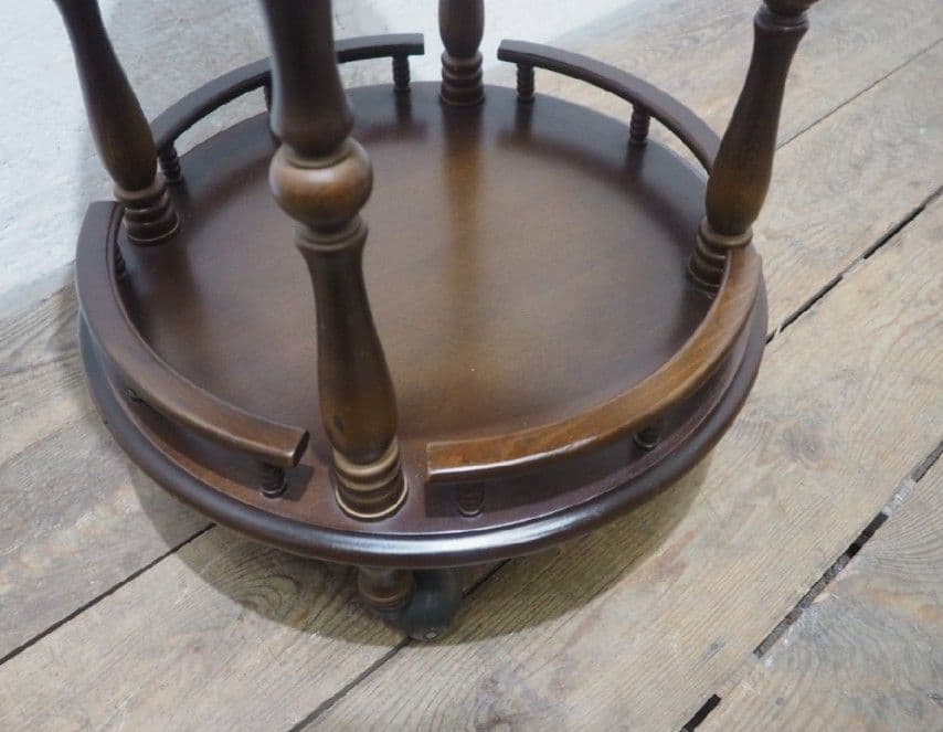 1198 レトロモダン　キャスターワゴン　飾り棚　ラック　飛騨産業　キツツキ