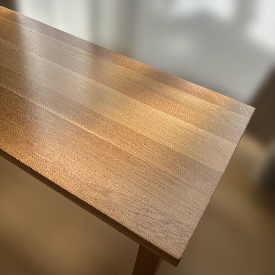 【無印良品】 ローテーブル90×45×35オーク無垢材 引出し付き 廃盤品