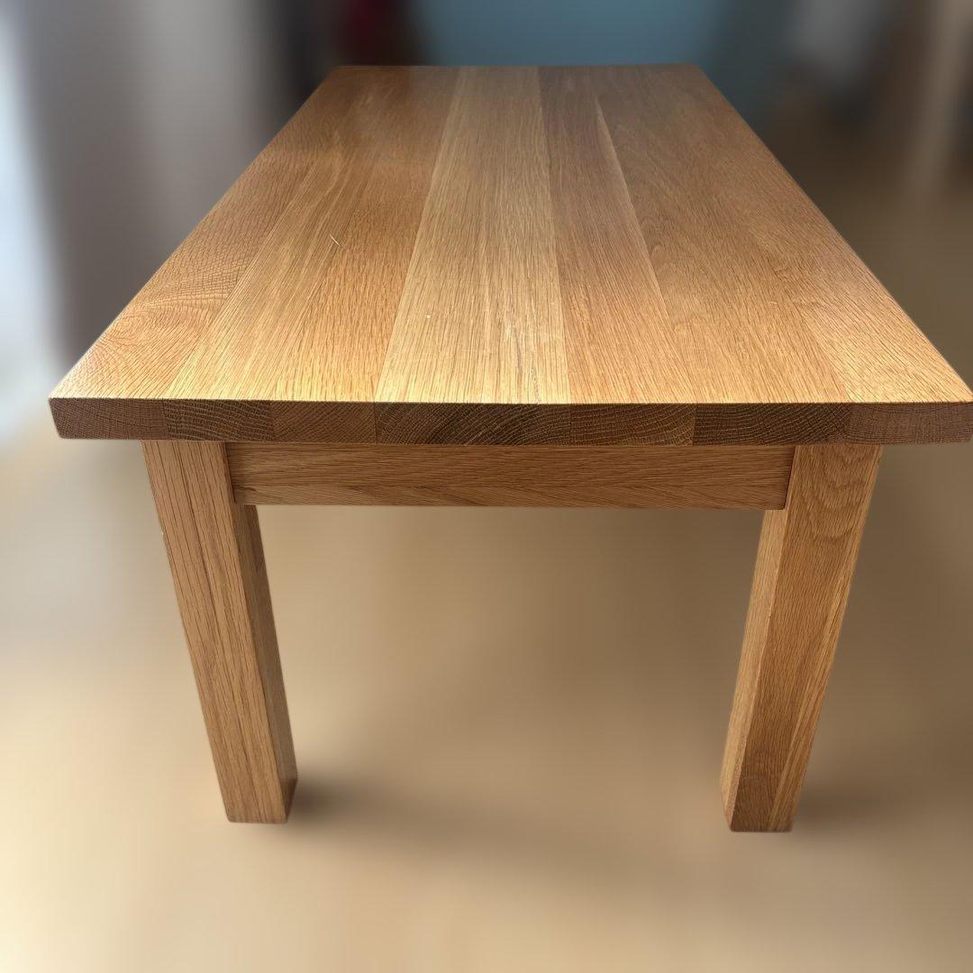 【無印良品】 ローテーブル90×45×35オーク無垢材 引出し付き 廃盤品