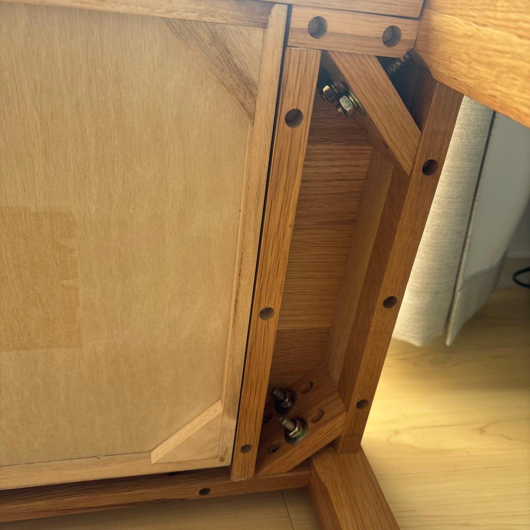 【無印良品】 ローテーブル90×45×35オーク無垢材 引出し付き 廃盤品