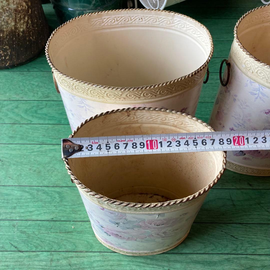 湯布院アンティーク イタリア フラワーベース ダストボックス ロココ スチール