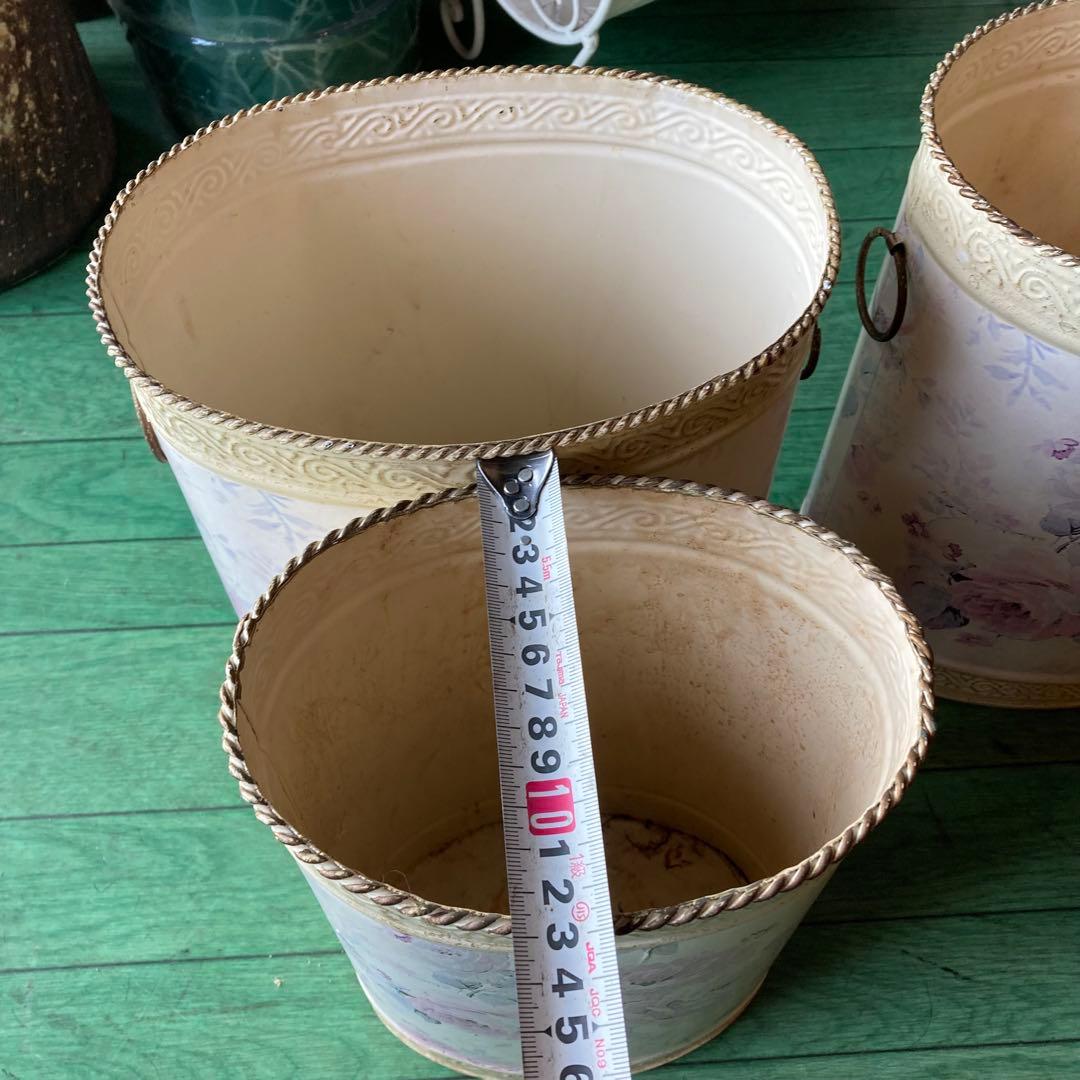 湯布院アンティーク イタリア フラワーベース ダストボックス ロココ スチール