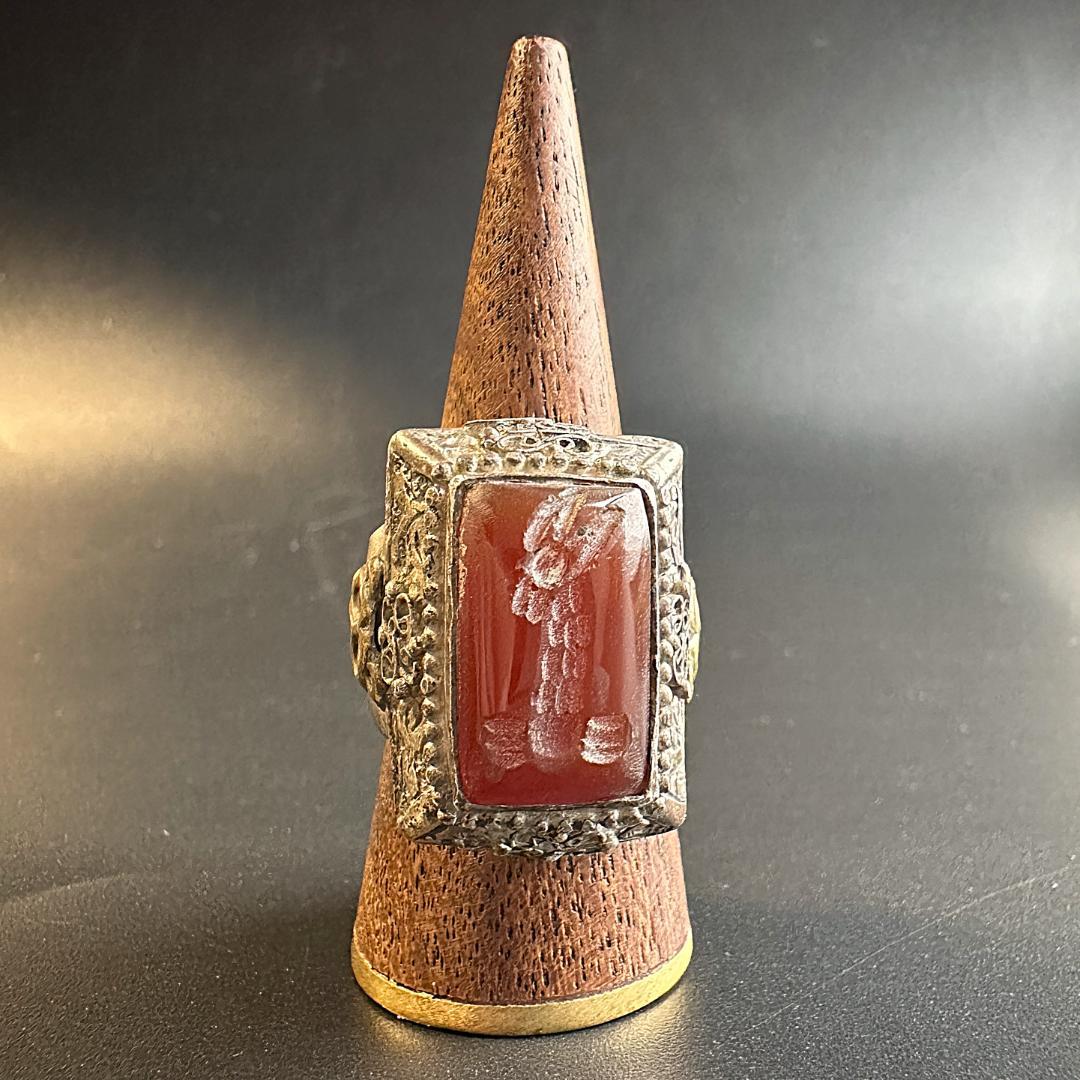 ビザンツ シルバーリング カラーストーン 印章指輪 パワーストーン