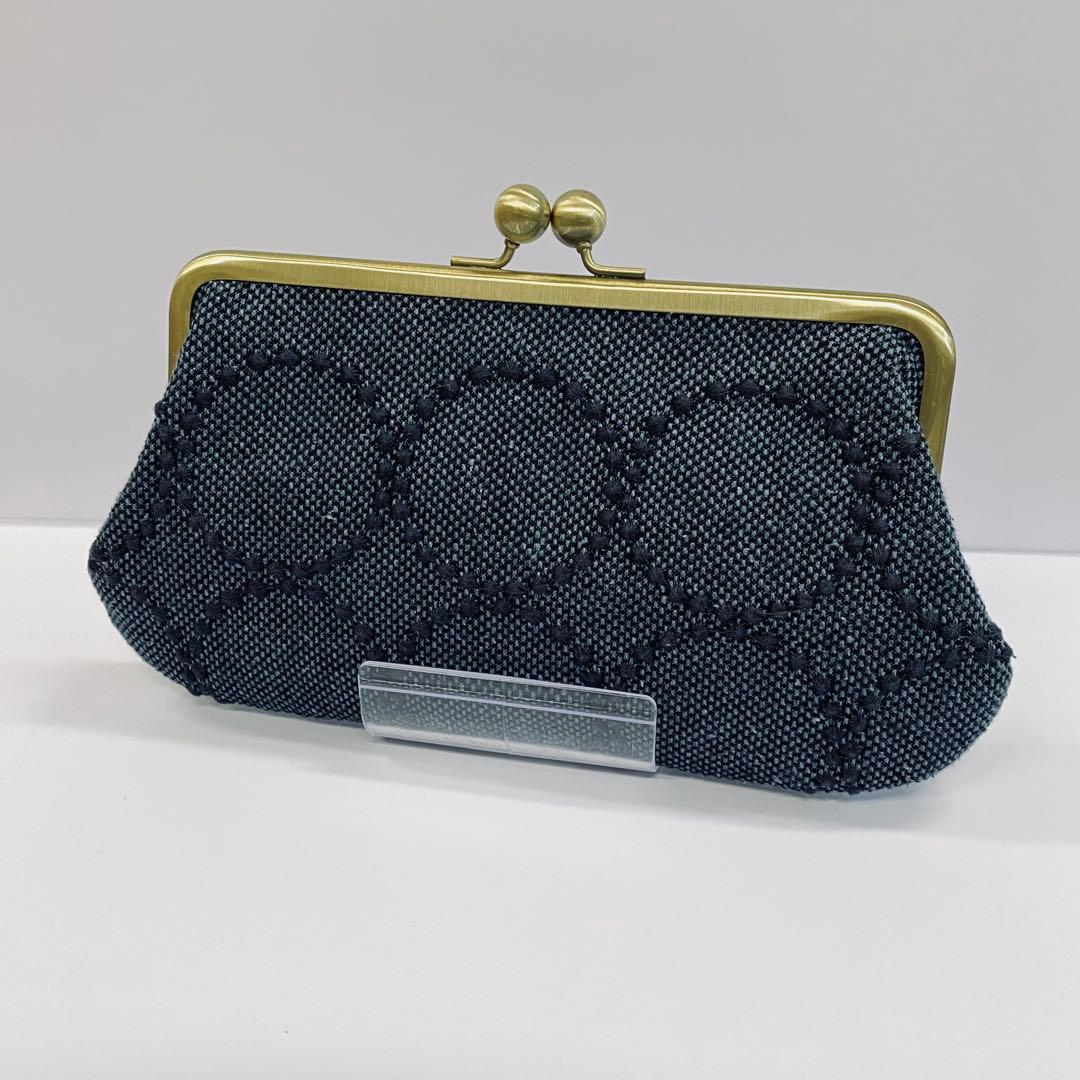 親子がま口長財布＊ハンドメイド＊ミナペルホネン＊tambourine＊ネイビー