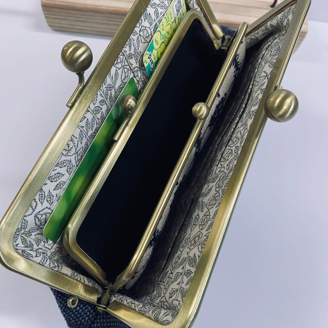 親子がま口長財布＊ハンドメイド＊ミナペルホネン＊tambourine＊ネイビー