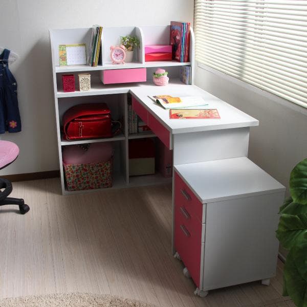 【新品・送料無料】学習机 学習デスク ３WAYレイアウトデスク ３段チェスト