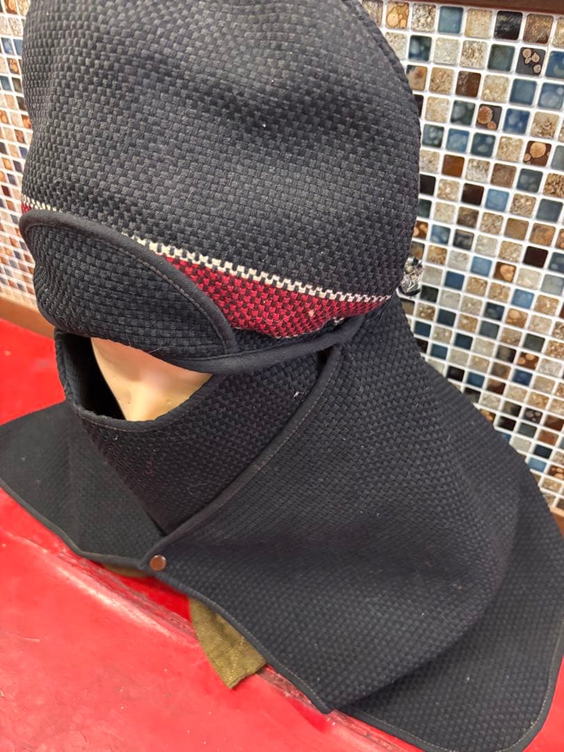 ◇ ジャパンアンティーク 消防団 防火頭巾 状態C