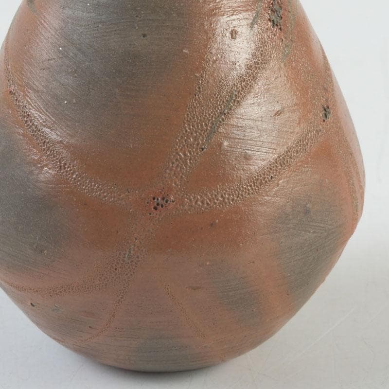 茶道具 備前焼 古備前 火襷 水滴 茶入 袱紗付 共箱二重箱 V 9374