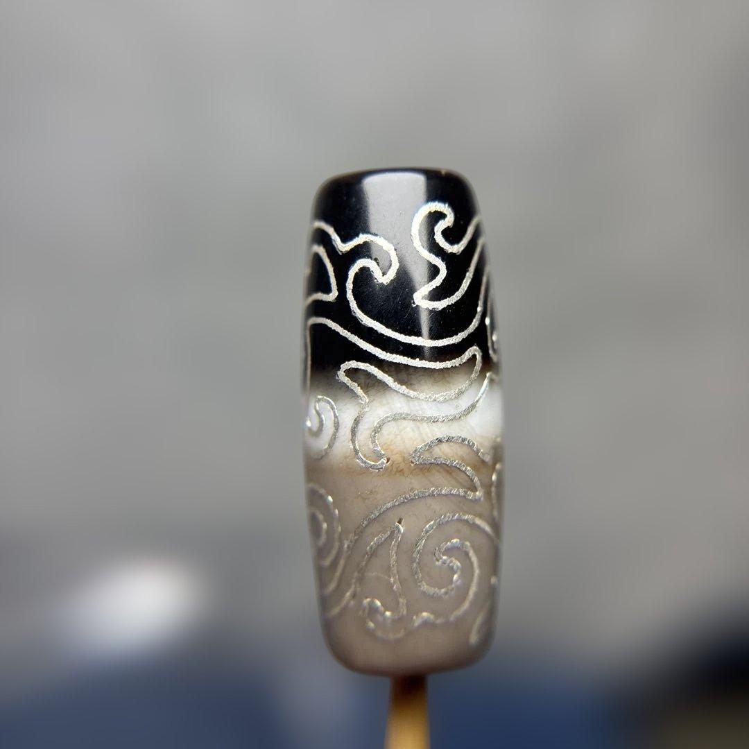 tamago 銀線如意蓮花天珠　1-220