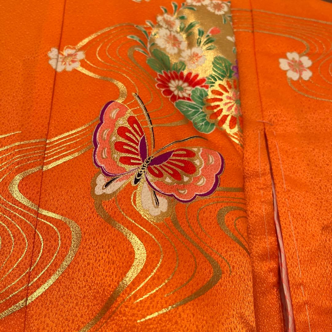 豪華　お宮参り 着物  長襦袢セット　女の子 日本製　花柄　蝶