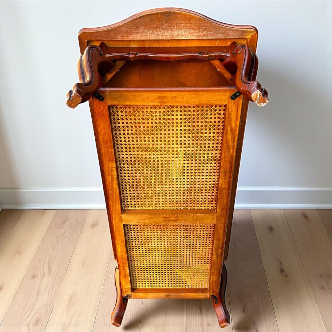 稀少✨送料無料❣️karimoku 猫脚 ガラステーブル ローテーブル ラタン棚付