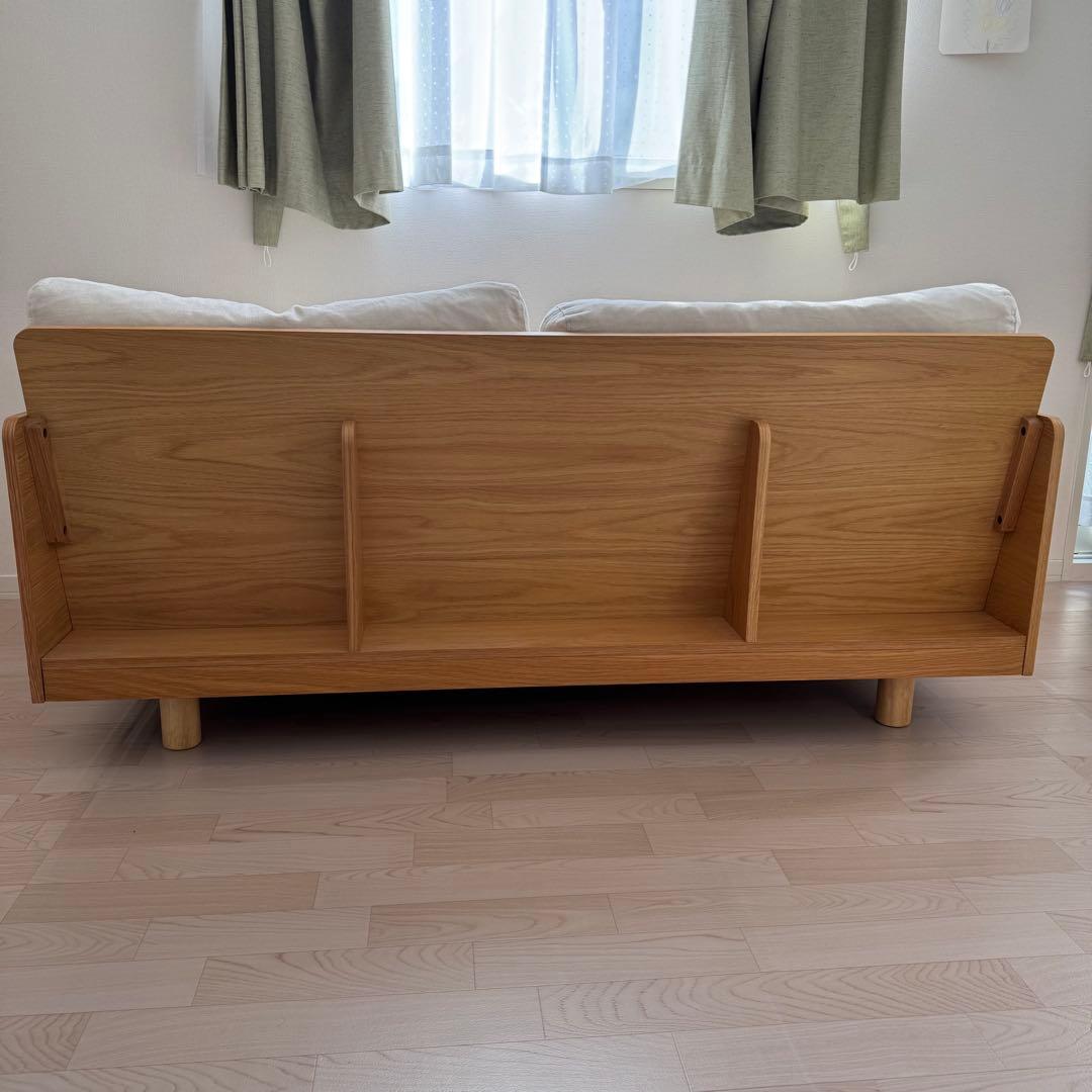 無印良品 廃盤希少品 オーク材突板2.5シーター北欧風ナチュラルソファ