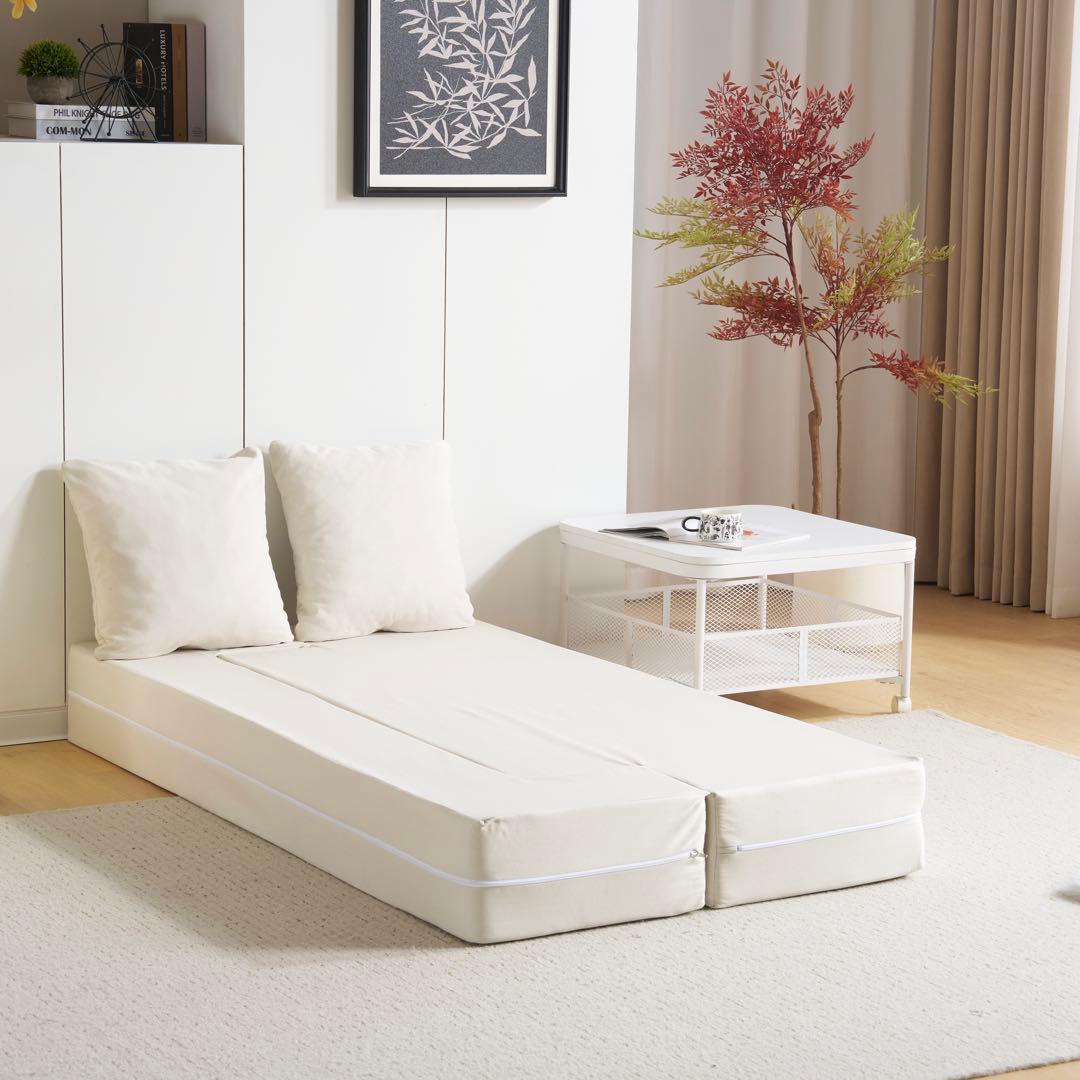 【新品】組立不要 ローソファベッド 軽量 こたつ用 高反発