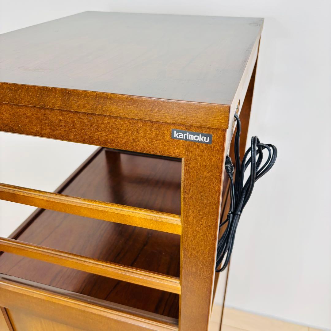 カリモク レンジ台 キャスター 100V 電源 2口 カリモク家具 送料込み