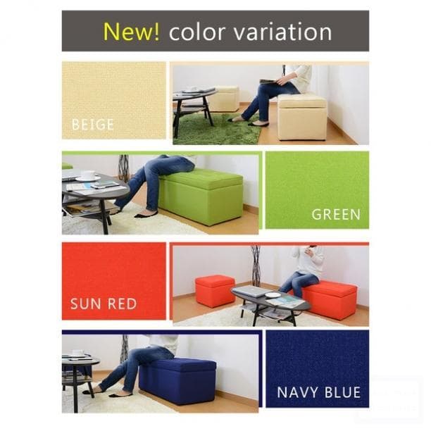 収納できる★オットマン スツール 収納ベンチ モダン ｍ15