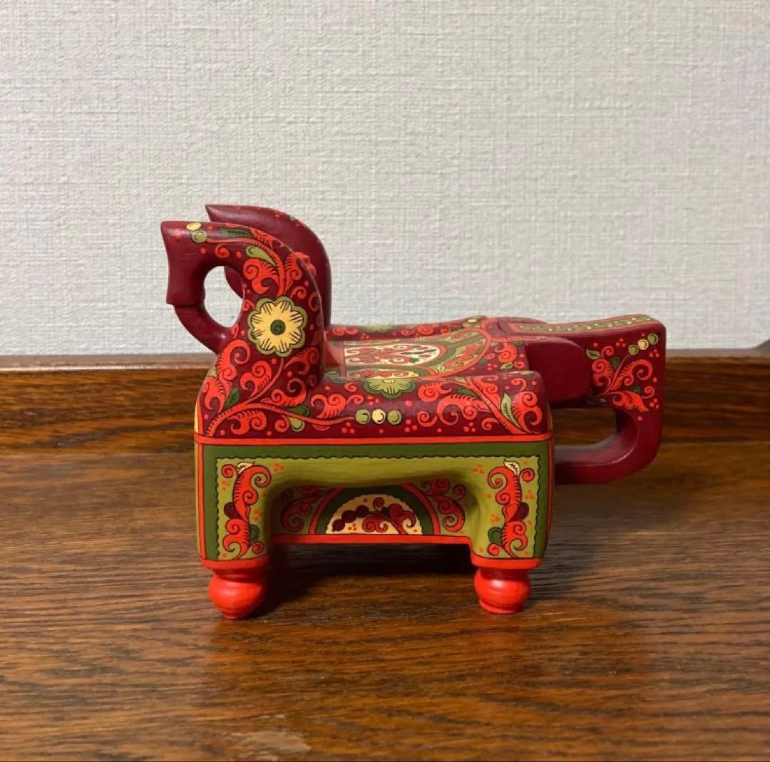 ロシア雑貨☆馬型ジュエリーBox 小物入れ horsesオリガ作 マトリョーシカ