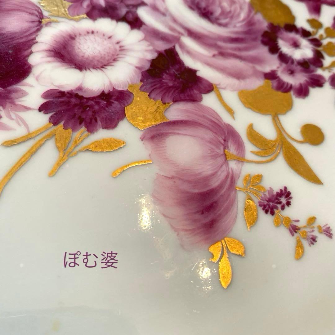 【アンティークマイセン】18世紀／楕円皿 トレイ「カマイユ／印象主義の薔薇」