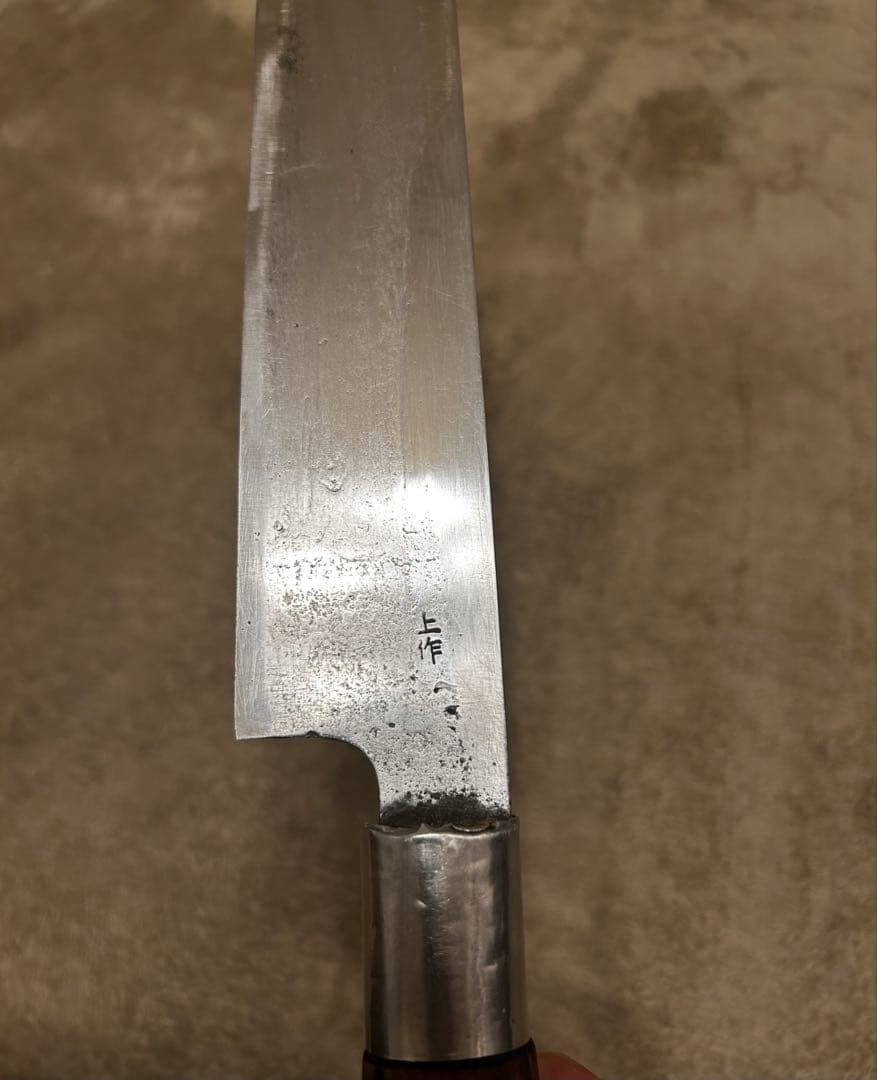 白二鋼　骨切り包丁　片刃　尺寸　約30cm