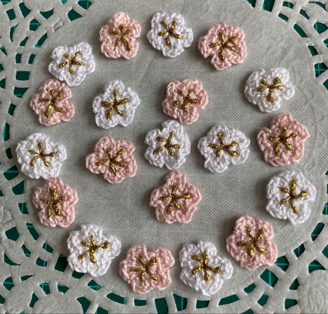NO.16 梅の花のモチーフ レース編み 20枚セット ハンドメイド - メルカリ