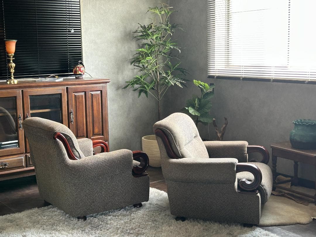 レトロ　ヴィンテージ　ミッドセンチュリー　一人用　アームソファ　2脚 IR