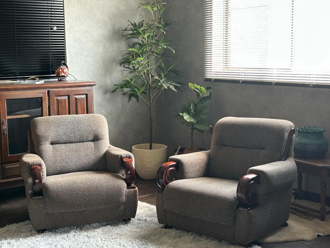 レトロ　ヴィンテージ　ミッドセンチュリー　一人用　アームソファ　2脚 IR