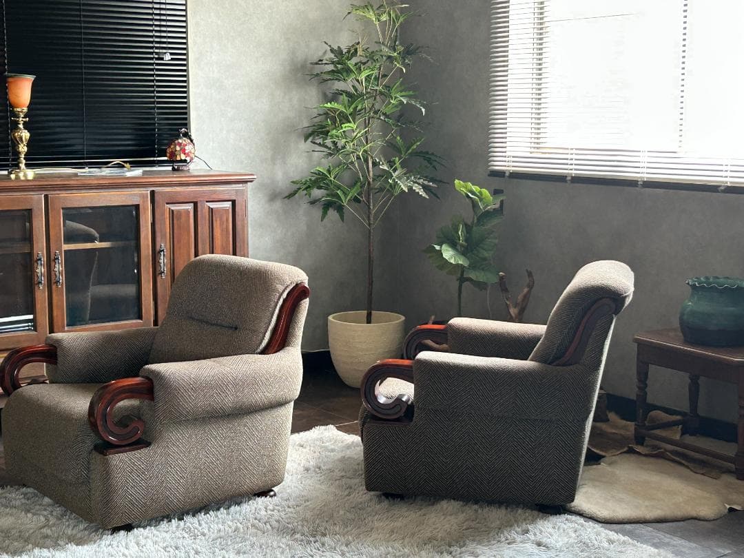 レトロ　ヴィンテージ　ミッドセンチュリー　一人用　アームソファ　2脚 IR