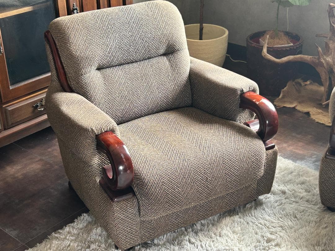 レトロ　ヴィンテージ　ミッドセンチュリー　一人用　アームソファ　2脚 IR