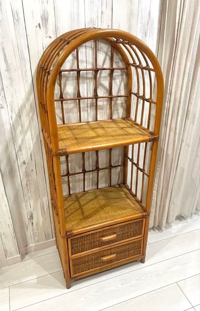 アーチ型ラタン チェスト 籐チェスト 籐タンス 収納棚