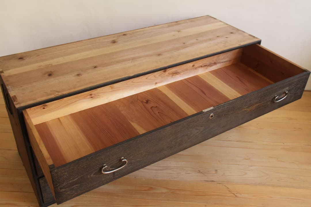 ローボード　引き出し　木製　M009　古道具　古家具　ビンテージ　アンティーク
