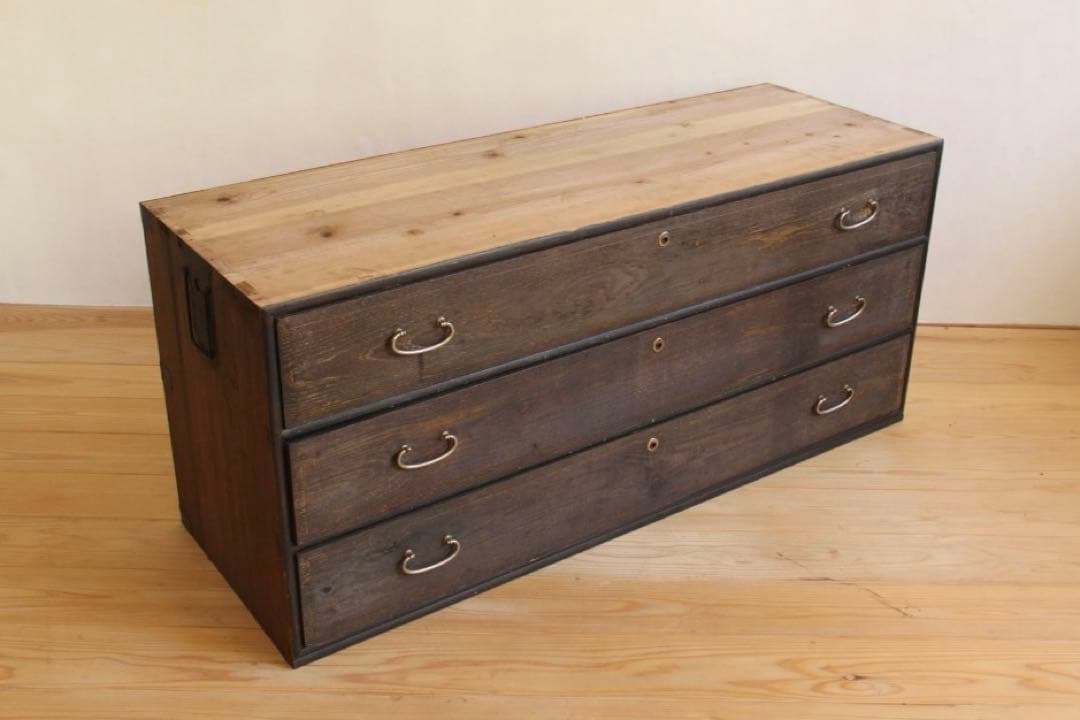 ローボード　引き出し　木製　M009　古道具　古家具　ビンテージ　アンティーク