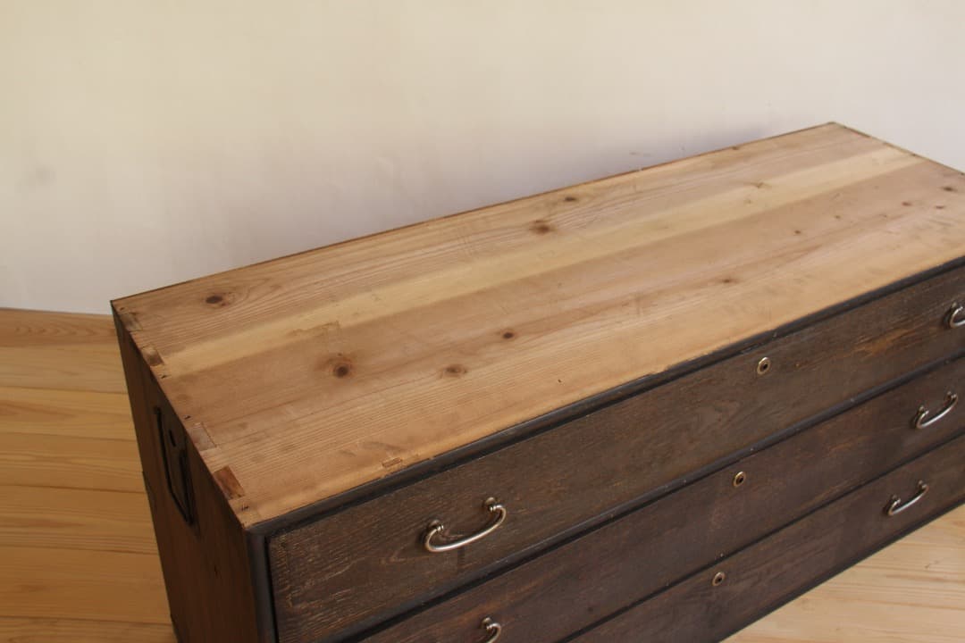 ローボード　引き出し　木製　M009　古道具　古家具　ビンテージ　アンティーク